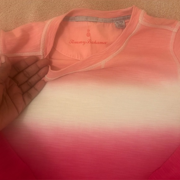 *SOLD*Tommy Bahama Tobago Ombré Pink Sweatshirt - Picture 6 of 13